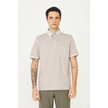 White Stone Bej Polo Yaka T-Shirt
