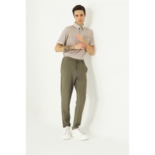 White Stone Haki Modern Kesim Bağcıklı Smart Casual Jogger Pantolon