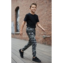 Black Steel Garson Boy Erkek Kamuflaj Oantolon