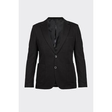 White Stone Siyah Casual Slim Fit Bi-Stretch Ceket