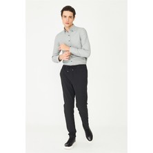 White Stone Siyah Bağcıklı Smart Casual Pantolon