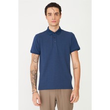 White Stone İndigo Polo Yaka T-Shirt