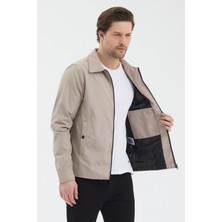 Level High Erkek Polo Yaka Basic Fermuarlı Mevsimlik Ceket