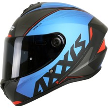 Axxis Motosiklet Full Face Kaskı Draken S Gear Mat Mavi E7 Motorcu Kask Çift Vizörlü