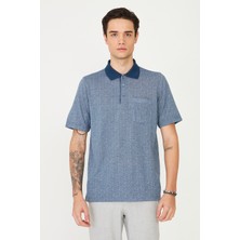 White Stone Indigo Polo Yaka T-Shirt