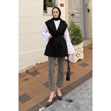 Lamelif Kolsuz Tesettür Yelek Siyah