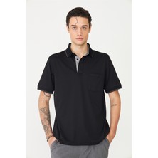 White Stone Siyah Polo Yaka T-Shirt