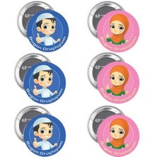 Dodomar Yaka ve Çanta Rozeti Ben Oruçluyum Erkek Kız 6'lı - Ramazan Rozet Seti