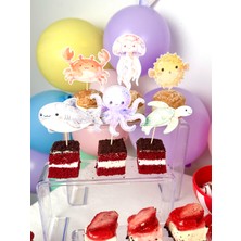 Fluparty Little Mermaid - Minik Denizkızı Temalı Kapkek Süsleri (12 Adet)