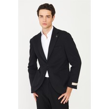 White Stone Siyah Klasik Kesim Blazer Ceket