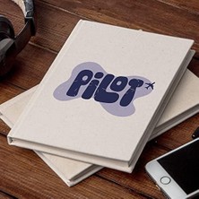 Renklimestore Hediye Uçak Tasarımlı Kanvas Defter