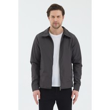 Level High Erkek Polo Yaka Basic Fermuarlı Mevsimlik Ceket