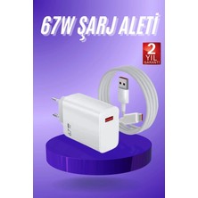 K-Yonlineticaret Beyaz Ultra Plus Hızlı Şarj Seti Şarj Adaptörü ve Kablosu 67W