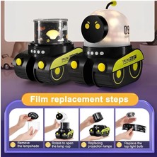 Glowify Store Çocuklar Için Eğitici ve Eğlenceli Robot Temalı Projektör Gece Lambası
