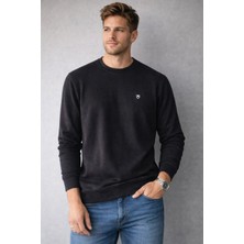 İnce Moda Giyim Erkek Basic Bisiklet Yaka Uzun Kollu Sweatshirt
