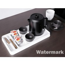 Sunum Tepsisi-Otel Tipi Profesyönel Ikram Tepsisi/ Çay-Kahve-Şeker/ Fincan Bölmeli 10 Adet Beyaz