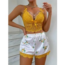 Ece's Design Kadın Dantelli 2’li Şortlu Pijama Takımı – Rahat & Şık Home Wear W2004