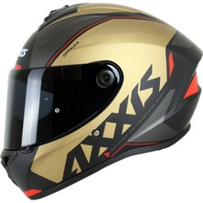 Axxis Motosiklet Full Face Kaskı Draken S Gear A9 Matt Gold Motorcu Kaskı Çift Vizörlü