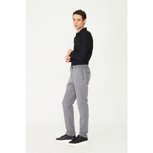 White Stone Gri Bağcıklı Rahat Kesim Jogger Pantolon