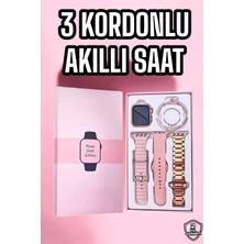 K-Yonlineticaret Akıllı Saat Amoled Ekran 3 Kordonlu Aksesuar Hediyeli Sesli Görüşme