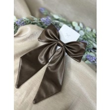 Mibe.co Berin Fiyonk Toka 🎀 Kahverengi- Deri görünümlü