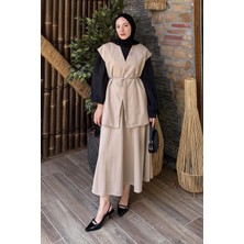 Lamelif Yelek-Etek Ikili Tesettür Takım Vizonrengi