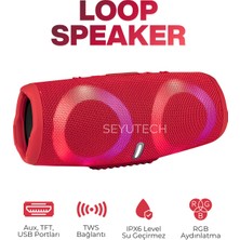 Seyutech Bluetooth Hoparlör Rgb Işıklı Tft Aux USB Girişli Ses Bombası Taşınabilir Şarjlı Kablosuz Speaker