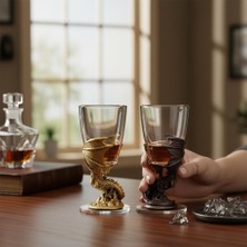 Elifeshop Lüks Döküm Dragon Ejderha Tasarımlı 2’li Zodyak Shot Bardak Seti Koleksiyon Içki Bardağı 50 ml