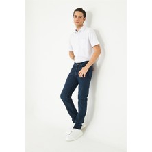 White Stone Koyu Mavi Düz Kesim Günlük Kullanım Jean Pantolon