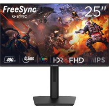 Rampage Tıtan TT25F400F 25'' Fhd 400Hz Fast IPS 0,5ms Hdr Freesync Rgb Pc Flat Oyuncu Monitörü