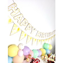 Fluparty Daisy - Papatya Temalı “Happy Birthday” Yazı Banner