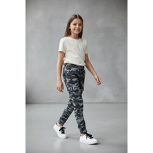 Black Steel Garson Boy Kız Kamuflaj Pantolon