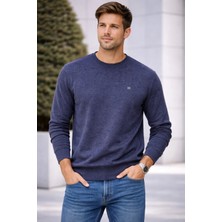 İnce Moda Giyim Erkek Basic Bisiklet Yaka Uzun Kollu Sweatshirt