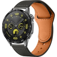 Sneezy Huawei Watch GT4 46mm İle Uyumlu Premium Classic Deri Görünümlü Kordon