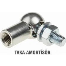 Taka Amortisör M14X2 Bağlantı Mafsalı - 50 Eksen Rot Başı - 2040 Seri Ağır Hizmet Tipi Gümüş Renk