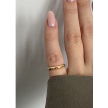 KİLİGİSTANBUL Gold Renk Mini Noktalar, Küçük Parmak Yüzüğü (Bedeni Ayarlanabilir)