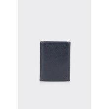 White Stone Lacivert Özel Tasarım Premium Dikey Deri Erkek Cüzdan