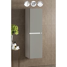 Özceden Yıldız 35*130 cm Beyaz-Inox Balon Mdf Asma Banyo Boy Dolabı