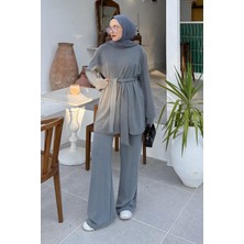 Lamelif Bağlama Detaylı Ikili Takım Antrasit