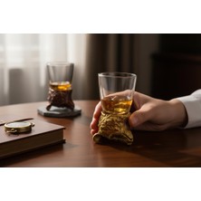 Elifeshop Lüks Döküm Kurt Tasarımlı 2’li Zodyak Shot Bardak Seti Koleksiyon Içki Bardağı 50 ml