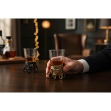 Elifeshop Lüks Döküm Kral Tacı Tasarımlı 2’li Zodyak Shot Bardak Seti Koleksiyon Içki Bardağı 50 ml