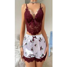 Ece's Design Kadın Dantelli 2’li Şortlu Pijama Takımı – Rahat & Şık Home Wear W2004