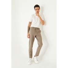 White Stone Bej Modern Kesim Bağcıklı Smart Casual Jogger Pantolon
