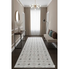 Swan Home Kaymaz Tabanlı Yolluk Kesme Halı Salon Koridor Mutfak Yatak Odası Halısı SHJ3010 Bej