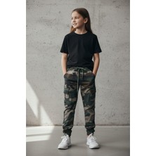 Black Steel Garson Boy Kız Kamuflaj Pantolon