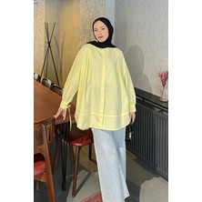 Lamelif Manşeti Biyeli Tunik Sarı