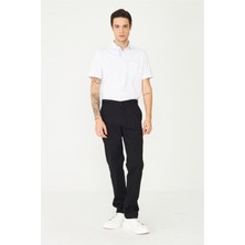 White Stone Siyah Premium Dokulu Klasik Pantolon