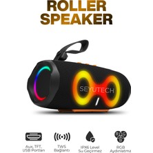 Seyutech Bluetooth Hoparlör Rgb Işıklı Tft Aux USB Girişli Ses Bombası Taşınabilir Şarjlı Kablosuz Speaker