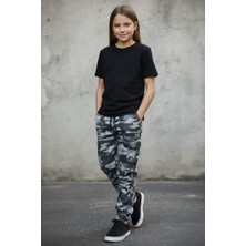 Black Steel Garson Boy Kız Kamuflaj Pantolon