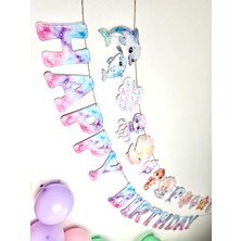 Fluparty Little Pearl - Minik İnci Temalı “Happy Birthday” Yazı Banner
